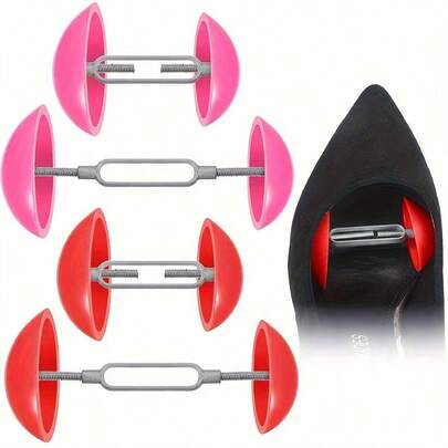 1 Pair Mini Shoe Stretchers, Adjustable Width Extender, Toe Stretcher, Portable Plastic Shoe Trees