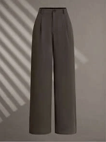 Vintage High-Waisted Women's Suit Pants, Loose Fit, Draping Effect, Suitable For Autumn, Suitable For Office Wear Spring - Brown - View 6