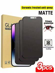 3 قطع/عبوة غشاء واقي للشاشة عالي الجودة 9H+، ناعم ومريح، مقاوم للخدش، مناسب لهواتف آيفون 16 برو ماكس، 16، 16 برو، 16 بلس، 14 برو ماكس 6.7، 17، 17 برو، 17 برو ماكس، 17 إير وطرازات أخرى - الأسود - مشاهدة 16