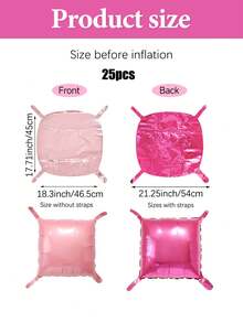 15/25/50 quả bóng bay giấy bạc vuông hai mặt màu hồng tươi, hồng đậm, hồng đậm, thích hợp cho tiệc sinh nhật, kỷ niệm, tiệc độc thân, lễ kỷ niệm, ngày lễ tình nhân, lễ đính hôn, tiệc chia tay cuộc sống độc thân, ngày của mẹ, phông nền chụp ảnh, trang trí đám cưới - Nhiều màu - Xem 12