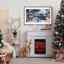 Large Christmas Diamond Art Kits For Adults - 5D Christmas Train Diamond Painting Kits, DIY Full Drill Snow House Diamond Art Painting, Gem Painting Kit For Gift Home Wall Decor 27.5 X 15.7 Inch,ChristmasTrain320 - ChristmasTrain320 - 查看 4