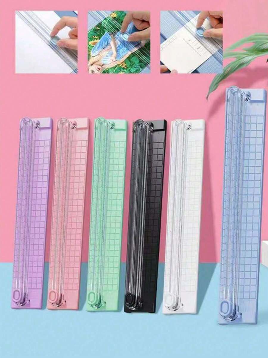 1pc Multifunctional A4 Double-Sided Paper Cutter, Portable Office Hand-Held Paper Trimmer, Photo Cutting Machine, Stainless Steel Cutting Head, Suitable For School & Office Supplies
