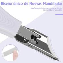 Kit de 9 Pcs para Cuidado Personal Cortaúñas Profesional Biselado + Limpiador de Oídos (Kit de Uñas, Alicates para Uñas de Pie, Kit para Uñas, Corta Uñas Adulto, Kit Corta Uñas + Cuidado Auditivo) (Negro) 7AFW - Lila claro - Ver 3