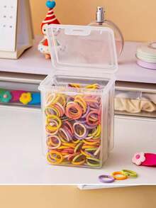 1 pieza/Set Caja de almacenamiento transparente apilable con tapa - a prueba de polvo, a prueba de agua, a prueba de humedad para joyas, ligas para el cabello, calcetines, bandas de goma, cuentas, también adecuada para especias de cocina, útiles escolares, organizador de escritorio de plástico de estilo moderno, multiusos, rectangular, joyero, decoración de habitación, regalo para amigos - Multicolor - Ver 5