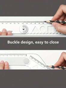 1支可折叠亚克力尺，黑白图案（展开后30厘米），带图案和测量刻度 - 彩色 - 查看 6