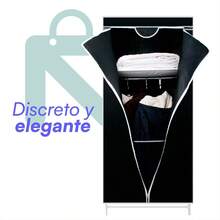 closet armario organizador para ropa lincky, portatil, resistente con cierre - Negro - Ver 5