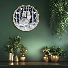 Wooden Wall Clock With Owl Theme Silent Design - Suitable For Kitchen, Bedroom, Office Country Style Home Decoration - Easy To Read, No Drumming - Batteries Not Included, Owl Home Decoration / 10*10in / 1pc/10*10in/1pc/10*10in/1pc - Nhiều màu - Xem 9