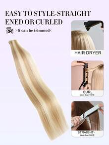 Tape In Blended Hair Extensions Long Straight Invisible Seamless Blended Wigs A Mix Of Human Hair And Synthetic Human Blend Hair 12-22 Inch Tape In Hair Extensions Blended Hair Tape In 50 Gram Pu Tape In Natural Hair 20Pcs Natural Refreshing And High Quality Styleable Suitable For Daily Party Festival And Cosplay Use Christmas Hair Extensions Christmas Wig Christmas Gifts - S27/613 - View 5