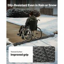 Rubber Curb Ramp, 33069 Lbs Load Capacity, 2 Inches Rise Height Heavy Duty Rubber Threshold Ramp With Drainage Tank For Wheelchairs, Strollers, Motorcycles, Cars, Lawn Mowers & Trailers, 2 Pack - 38.6*5.9*2 Inches - View 6