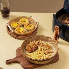 20/50/100 pièces Feuilles de cuisson antiadhésives pour friteuse à air pris, épaisses, résistantes à l'huile et absorbantes pour la cuisson, le four, le rôtissage, le micro-ondes, de forme ronde, résistantes à haute température, papier sulfurisé alimentaire - Multicolore - Voir 9