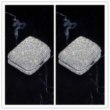 1 件/2 件迷你 2.32/2.13/0.79 英寸不锈钢烟灰缸，带叶形烟灰缸，闪亮玻璃水钻，水钻，便携式烟灰缸，户外口袋烟灰缸，创意汽车吸烟配件，时尚迷人