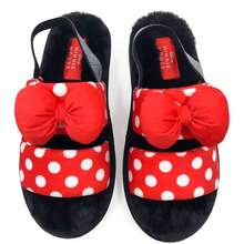 Minnie Mouse Polka Dots And Bows Women's Fuzzy Slippers - Nhiều màu - Xem 1