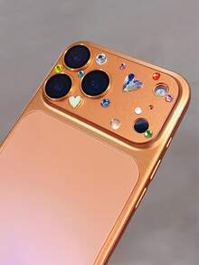 NNBILI Luxury Sparkling Rhinestone 3D Heart Camera Lens Sticker Compatible With IPhone 17 Pro Max - Exquisite Matte Protective Film, Colorful Heart Design, Scratch-Resistant, Made Of Tempered Glass - Blue - View 7