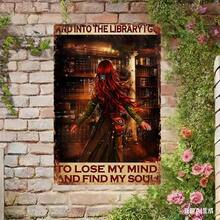 1PC 2D Flat Rustic Metal Sign Anne Shirley Style Slogan  Library Books And Vintage Decor Sign Metal Wall Art Decor Humorous Retro Tin Sign Wall Art Decor, Wall Decor For BedroomGarage Kitchen Garden Decor, Home Decor Gift Ideas - Nhiều màu - Xem 4