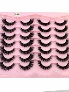 HBZGTLAD Mink Lashes Fluffy 20mm Faux Mink Lashes Cat Eye Big Long False Eyelashes Dramatic Soft 25mm Lash Strips 3D Volume 14 Pairs Strip Eyelashes Pack - 白色 - 查看 6