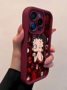 Funda roja para teléfono con estampado de corazón y beso de , compatible con teléfonos ,  17,  16 Pro Max,  15 Pro Max,  13 y  12. Fabricada en TPU, ofrece protección contra golpes y caídas. Un regalo ideal para familiares, amigos, seres queridos, parejas y Navidad. - Rojo - Ver 4