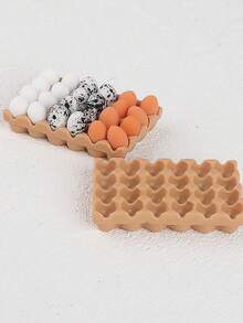 1Set Realistic Mini Fake Egg, Kitchen Food Toy, Miniature Supermarket Toy, Model Desktop Decor, Doll House Accessory, Doll House Prop, Mini Small Toy, Micro Creativity Toy For Teens - Multicolor - View 11