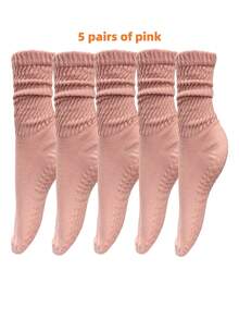 3双装男女通用冬季瑜伽袜，时尚宽松袜口设计，全脚硅胶防滑减震，适合舞蹈、普拉提、瑜伽、室内健身，返校礼物之选，防滑袜 - 彩色 - 查看 23