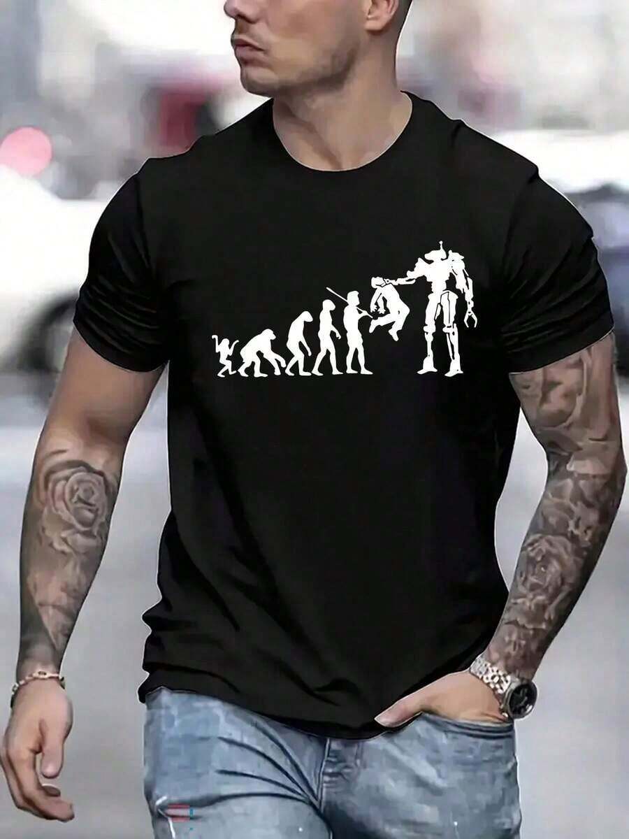 Summer BestsellersMen'S Black Short-Sleeve T-Shirt, Bold Urban Tee, 'they Not Like Us' In Red, White, Yellow, Rebel Streetwear, Soft Cotton, Unisex Fit, Edgy Style, Concerts, Casual Outings, Visible Tattoos, Round Neck, Hot Selling Top Tee, Summer New Arrival T-Shirt Sarcastic Quote Shirt Men Cowboy Western Style T-Shirt Spooky Pumpkin Shirt Men Vintage T Shirts Men Plain T Shirts Mensupple - 黑色 10 - 查看 1