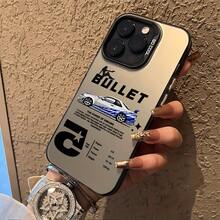 Funda para iPhone: Funda de Coche Deportivo Azul para iPhone 17, 16e, 16, 15, 14, 13, 12, 11, Mini, Pro, Max, Air, X, XR, XS Max, 8, 7 Plus - Cubierta Mate Anticaídas - Negro - Ver 5