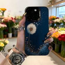 Cubierta de teléfono con diseño de diente de león azul oscuro para mujer con texto CASETTO elegante y delicado ideal para uso diario en floristerías y eventos románticos Aplicable a los teléfonos de la serie Apple y Galaxy - Blanco - Ver 1