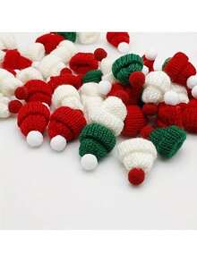 20 Stücke, Mini gestrickte Mützen, Weihnachts-Mini-gestrickte Puppenköpfe, Weihnachtsdekoration, DIY Handwerksprodukte, Weihnachtsdekoration, Weihnachtsgeschenke, geeignet zum Dekorieren der Feiertags-Atmosphäre und Schwing-Zimmer-Dekorationen