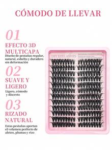 Brand New 192/216 Cluster Thick Eyelash Extensions, 40D/60D/80D/100D, Eyelash Extension Tools, Single Eyelash, Thick And Voluminous Eyelash Extensions, D Curl Eyelash Extensions, Single Eyelash 10-20 Mm, Fine And Thick, Suitable For Beginners, Easy To Wear, Perfect For Holiday Parties And Gatherings. - 粉色 - 查看 5