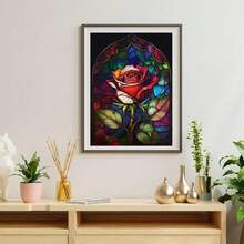 [Free Shipping]OFRKE Diamond Painting Kits For Adults Beginners 5D Diamond Art Kits With Round Diamonds Gem Art Full Drill Flower Painting For Home Wall Decor Gifts 12x16inch,A-Rose - A玫瑰 - 查看 6