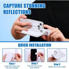 Kit de reflexin de espejo para telfono, versin de telfono inteligente, espejo de cmara de espejo, clip de reflexin, abrazadera de reflexin ajustable para tomar fotos de espejo negro - negro - - Ver 7