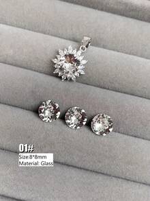 2/7/21/35颗8毫米圆形尖底水钻镶嵌吊坠/戒指饰品DIY配件，适合夜店、海滩、性感饰品、情人节、狂欢节、新年礼物、日常佩戴 - 8mm 華子切圓形尖底鑽 - 查看 5