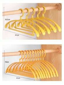 10/20pcs Plastic Wide Shoulder Clothes Hangers, Non-Slip Marks-Free Garment Rack, Hang Sweaters, Coats, Shirts Without Deformation - Blue - View 5
