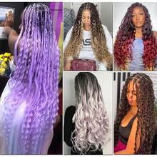 Long Curly Deep Ocean Wave Crochet Hair 1B Black Wavy Braiding Hair Extensions For  30 Inch 2 Packs Black Boho Hair For Braiding Soft Boho Curls For Bohemian Braids,1bBohoHair - 1bBohoHair - View 6