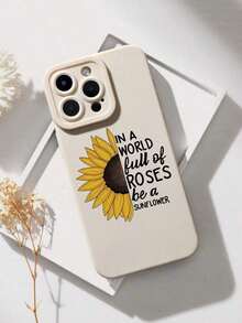 Funda de silicona líquida con patrón de girasol para teléfono móvil, protección completa, a prueba de golpes, anti-caída, funda de goma suave TPU compatible con iPhone 16/11/12/13/14/15/15pro/15 Plus/15 Promax/7plus/8plus/X/Xs Max/Xr/11pro/12pro/13pro/14pro/12mini/13mini/11promax/12promax/13promax/14promax/14plus/6/6s/6plus/7/8/16Pro/16plus/16promax/Se& Galaxy/A54/A14/A12/A13/A15/A32/A33/A24/A52S/S20/S21/S22/S23/S24/S23Plus/S24ultra/S25/A15/A33/A23 Carcasa original con gráficos - Blanco antiguo - Ver 7
