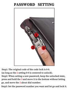 HOVI'S Kaiduch Men's PU Leather Clutch Bag With Password Lock And Wrist Strap - Lightweight, Secure, Fits Phone, Power Bank, Cards And Key - Brown - View 7