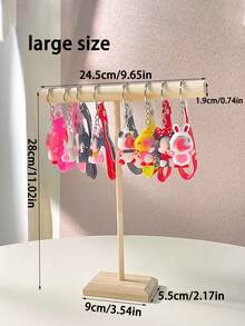 1pc Wooden Multi-Layer Keychain Holder, Desktop Jewelry Display Rack & Organizer Summer Storage Organizer Gift Back To School