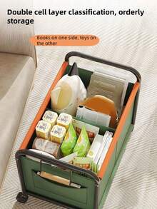 1 cărucior utilitar elegant cu roți pivotante, unitate de depozitare, organizator de bucătărie, depozitare jucării, cu mâner, multifuncțional, mobil, cărucior de depozitare, potrivit pentru birou, sufragerie, bucătărie, baie, organizator de gustări și jucării, raft de depozitare mobil cu roți, excelent pentru organizarea casei și a biroului, cadou de sărbători, cadou pentru copii