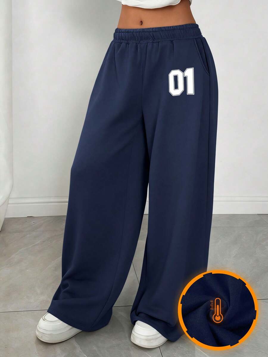 1pc Teen Girls Retro Casual Pants, Versatile For Autumn/Winter