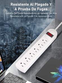 Regleta multicontactos electricos con 6 salidas 0.3m con interruptor color blanco - Tipo de Enchufe B USA (110-127V) - Ver 11