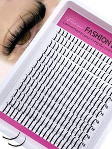 10-20mm Long Pointed Lash Clusters, D/DD Lower Lashes, 240pcs Set, Thick Individual Lashes, DIY Pointed Lash Extension, Cartoon Style Cluster Lash Extension, Mink Fur Strip Lashes, Densely Packed. - D - 查看 1