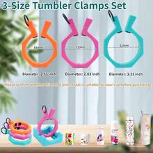 3-Size Tumbler Clamp For Sublimation,Cup Cradle For Crafting Tumblers,Sublimation Cup Holder Clamp For 20oz 30oz Cups,Mug Clamps For Sublimation,Tumbler Wrapper,TapeDispenser+20ozClamp - 膠帶座+20盎司夾子 - 查看 5