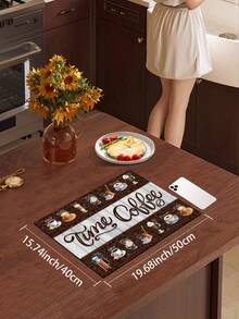 1 pieza Alfombrilla absorbente con diseño de café, Alfombrilla decorativa para máquina de café de cocina, Alfombrilla hecha a mano para escurrir cafeteras, Alfombrilla para piso de cocina, Alfombrilla para mesa de comedor, Alfombrilla para secar platos en encimera de cocina, Alfombrilla para desayuno, Alfombrilla antideslizante resistente al calor, Alfombrilla de secado de diatomita, Oculta manchas, Alfombrilla de cocina súper absorbente, Fácil de limpiar para escurridor de platos, Adecuada para cocina, mesa de comedor, cafetería, bar, vacaciones, fiestas, decoración del hogar, regalos festivos - Multicolor - Ver 13