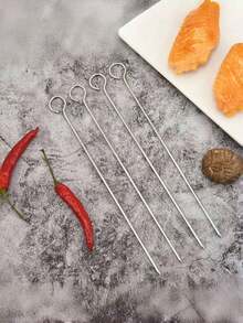 15支装不锈钢烧烤签，多用途金属烤肉签，可重复使用，适用于户外烧烤和家庭聚会 - 彩色 - 查看 6