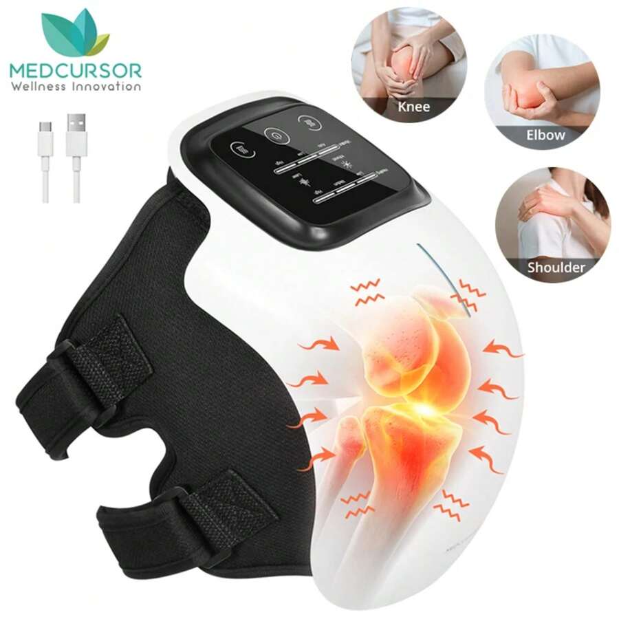 Medcursor Electric Heating Massage Knee Pad Wireless Heated Knee Massager Temperature Hot Compress Vibration Massage - 1 - View 1