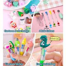 Oneshow 100 Pack Teacher Reward Pens, 4-Color Mini Pen For Classroom Prizes, Multicolor Ballpoint Pens For Birthdays And Parties, Student Incentives Bulk Gifts Prizes For Kid (Assorted Style) - 100 - 查看 5