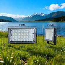 Nuevo proyector LED, luz de pared para jardín exterior con enchufe, práctico, inteligente, con control remoto, soporte de ángulo ajustable, foco, panel publicitario. - 50 W - Ver 3