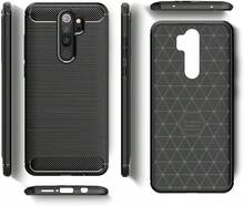 Max Power Digital Funda para Xiaomi Redmi Note 8 Pro Carcasa Protectora Antigolpes Silicona Negra Diseño Fibra de Carbono Resistente Absorción de Choque [Compatible Carga Inalámbrica] - Negro - Ver 6