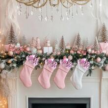 D6 Pack Christmas Ball Picks 8 Inch Tree Ornaments With Wired Stems Glitter Xmas Tree Pick For Garland DIY Wreath Vase Party Decor Stair Railing Holiday Decoration Pink - 粉色 - 查看 5