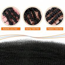 Cabello rizado afro de 20 pulgadas, 3 paquetes de cabello trenzado Marley pre esponjado, para (20 pulgadas Rojo), Rojo - Rojo - Ver 4