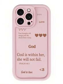 Religious Slogan God's Love Phone Case Suitable For Compatible With IPhone 17,16, 15, 14, 13, 12, 11, PRO MAX,PLUS,Air,As Well As Galaxy S25/24/23/22/21 Ultra/FE/+,A54/53/52/36/35/34/33/17/16/15/14/13, New Style Of Fashion Creative Design,The Perfect Birthday Gift - 彩色 - 查看 5