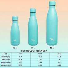 Konokyo - Botellas de agua aisladas, 25 onzas, doble pared de acero inoxidable, frasco de metal para viajes deportivos, color amarillo(Turquesa 0.4 Litros) - Multicolor - Ver 4